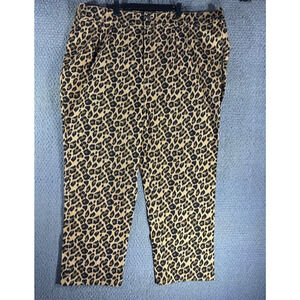 Lucy & Yak Pants Cheetah Print Elastic Waist Organic Cotton / Size 46
